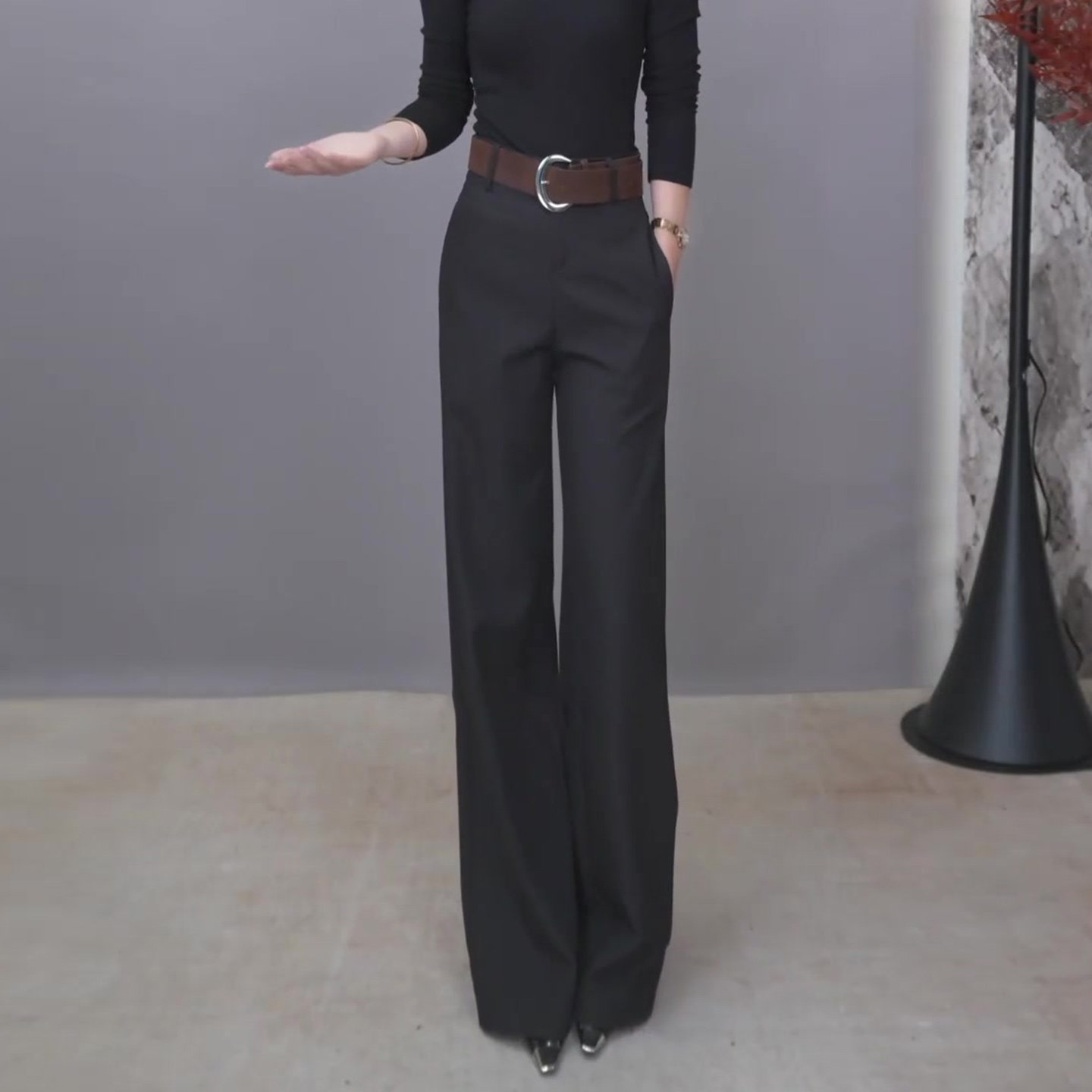 黑色高腰修身西装阔腿裤女2025秋季新款宽松显瘦休闲垂感直筒长裤,淘宝优惠券,粉丝福利购,淘宝优惠卷