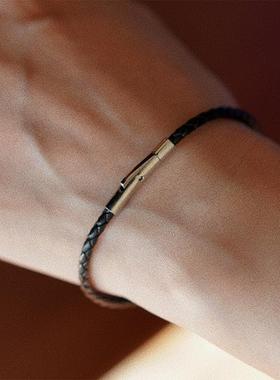 可穿大孔珠的真皮绳手链