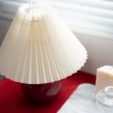 Fomoday Retro плиссированная настольная лампа сетка красная винтажная северная морщинка декоративная спальня свадебная комната