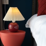 Fomoday Retro плиссированная настольная лампа сетка красная винтажная северная морщинка декоративная спальня свадебная комната