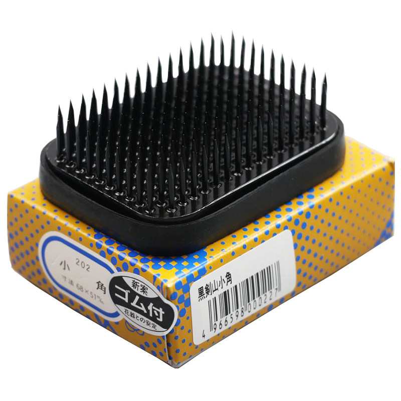 日本进口黑剑山插花器圆形方形黑色剑山插花花器花道底座石崎胜,淘宝优惠券,粉丝福利购,淘宝优惠卷