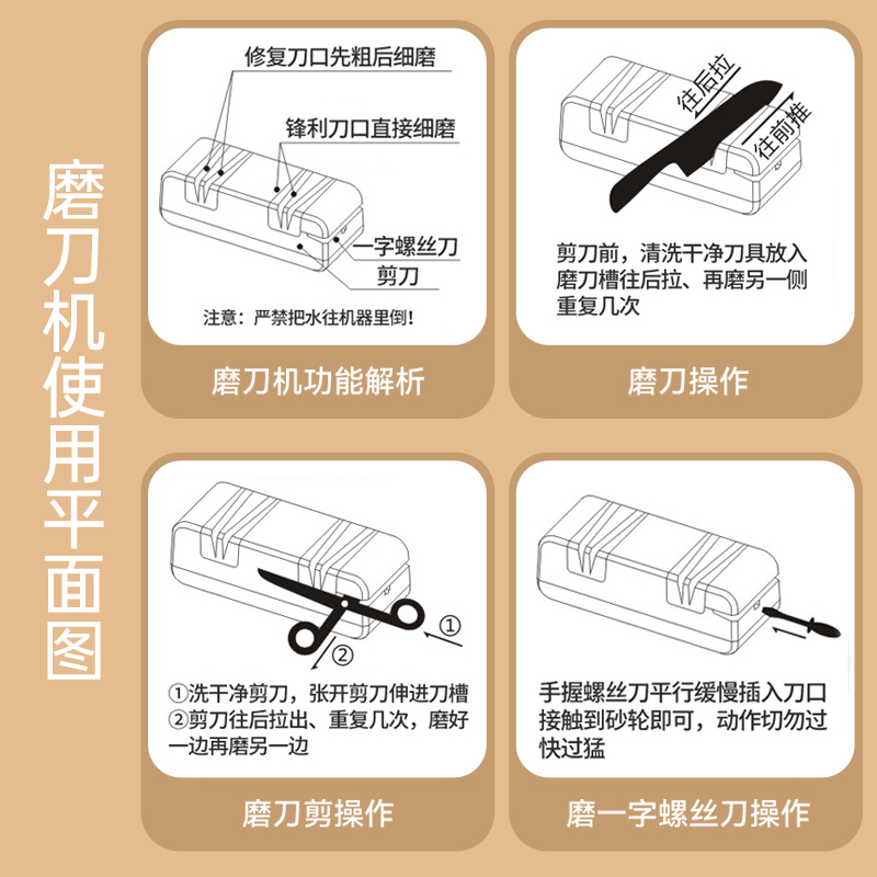 英国明爵磨刀神器电动磨刀器家用菜刀快速磨刀石全自动剪刀磨刀机 - 图2