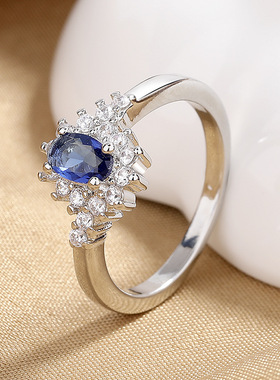 轻奢几何微镶椭圆指环