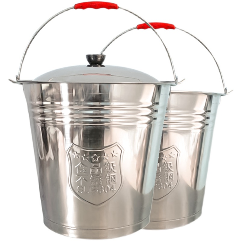 不锈钢水桶304食品级加厚提水桶商用家用装酒手提式提桶带盖水桶 - 图3