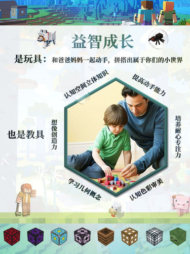我的世界磁力方块积木玩具磁吸磁铁块吸铁石游戏周边模型生日礼物 - 图0