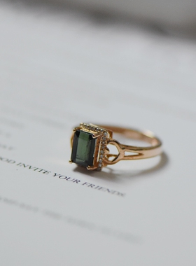 妖家|玫瑰金天然钻石绿碧玺18K