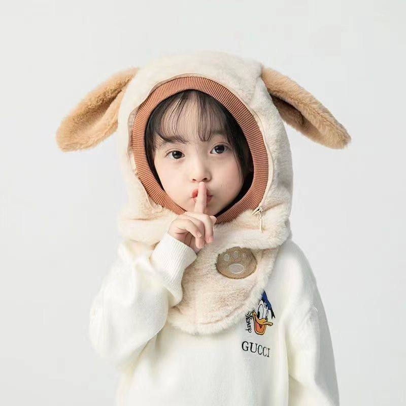 儿童冬季帽子保暖防风围巾宝宝围脖一体护耳防护面罩女童加厚套头,淘宝优惠券,粉丝福利购,淘宝优惠卷