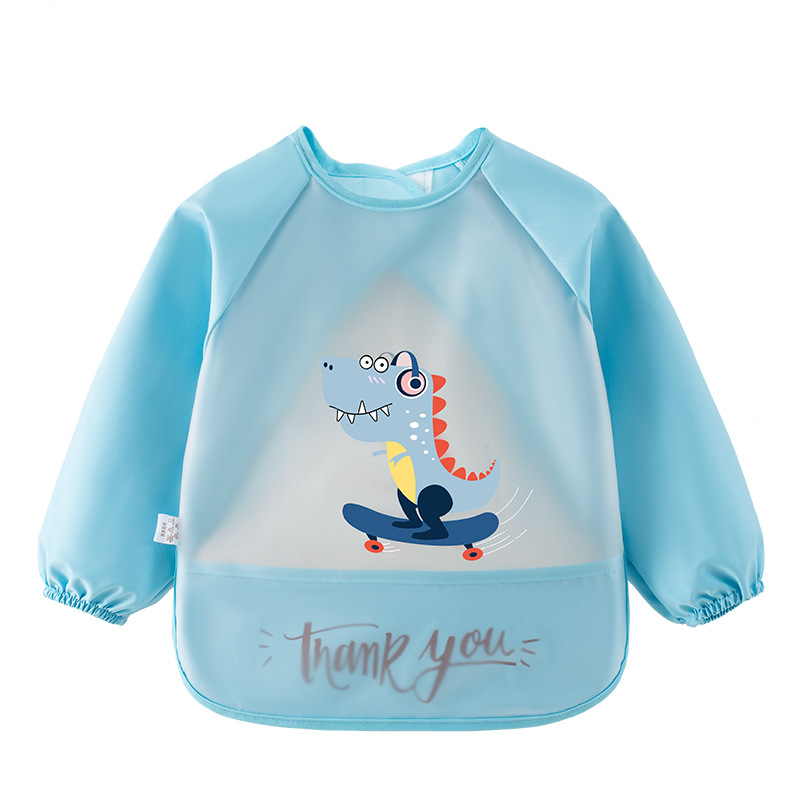 Smock girls 2025 new winter new style baby eating bib waterproof anti-dirty rice bib apron long sleeves backward wearing