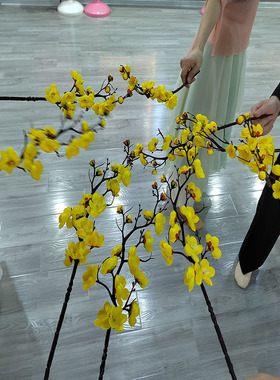 春三月舞蹈花枝寒依疏影梅花跳舞表演花枝道具高端腊梅仿真花