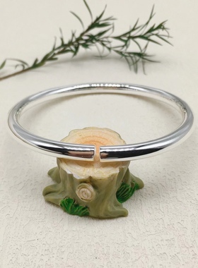 胜银·新款亮面实心纯银四叶草幸运之恋手镯百搭经典时尚足银999