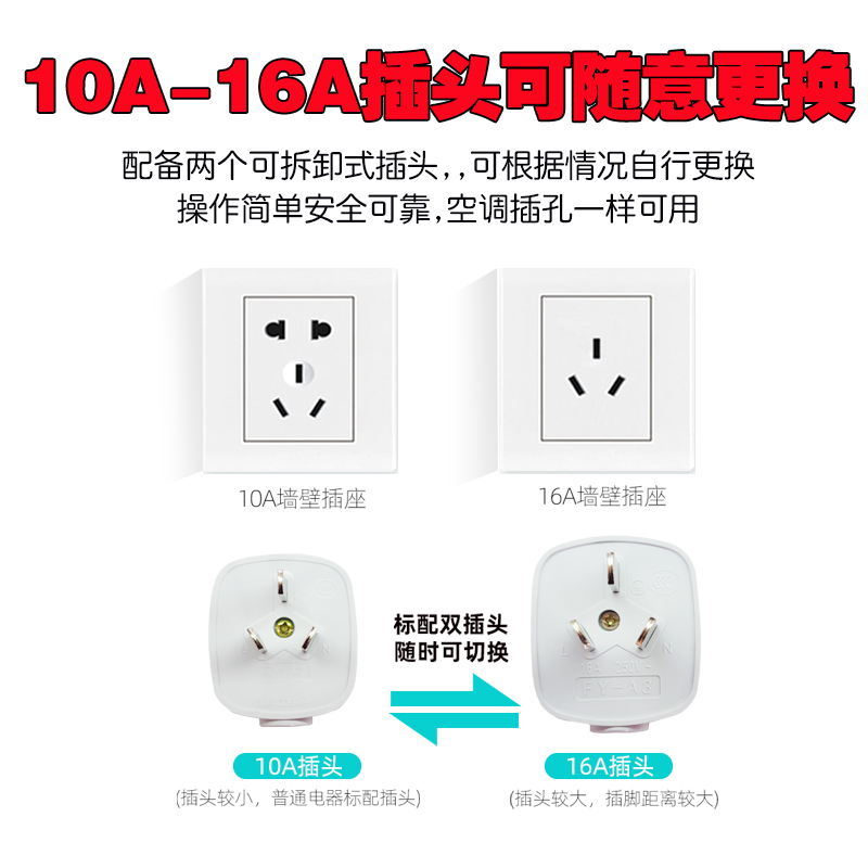 大功率4000W多功能立式插座面板多用排插多孔带USB10a转16a插线板-图2