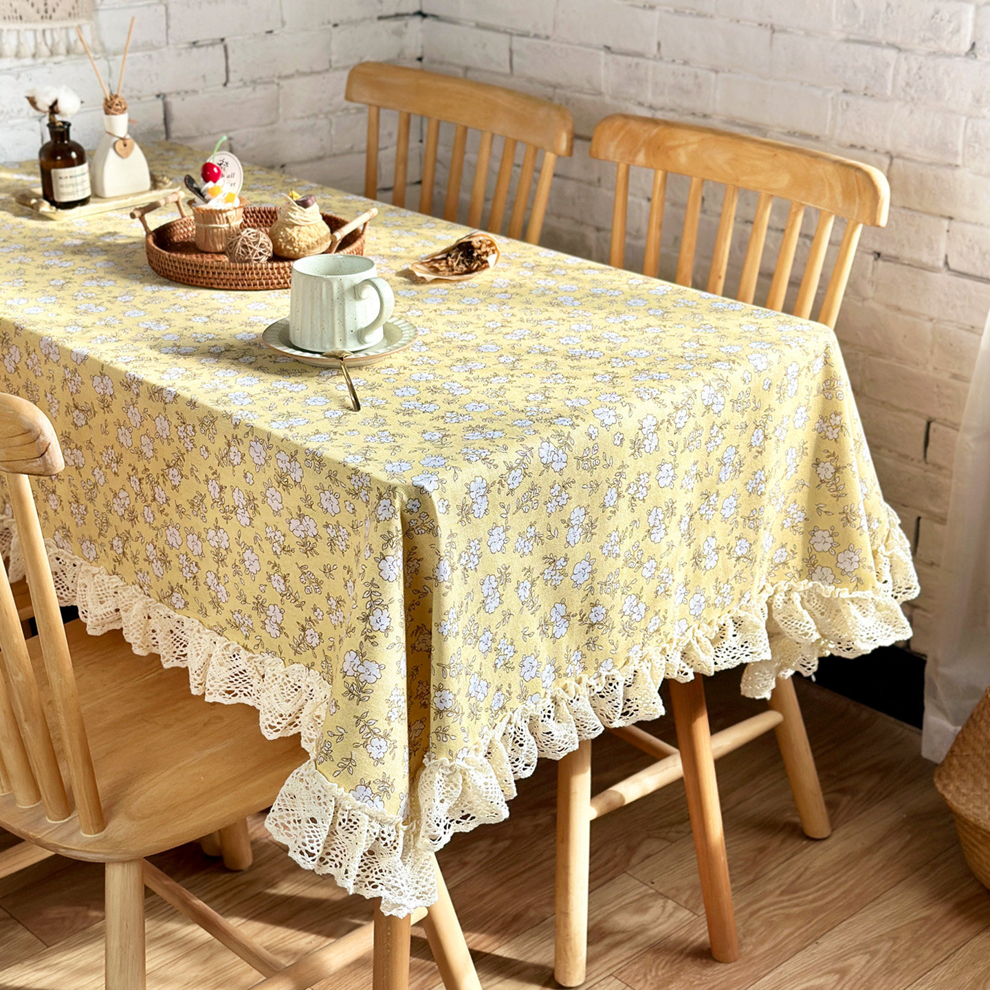 复古田园餐桌布美式乡村荷叶边茶几圆桌民宿咖啡清新原木野餐露营,淘宝优惠券,粉丝福利购,淘宝优惠卷