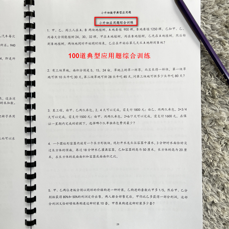 小升初数学典型应用题30种常见题型讲解计算公式答案详解练习题本 - 图1