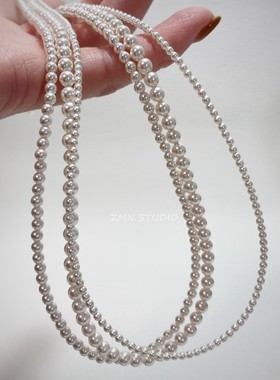 925纯银叠戴简约珍珠项链女