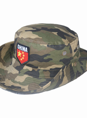 遮阳帽迷彩儿童大沿折叠渔夫帽