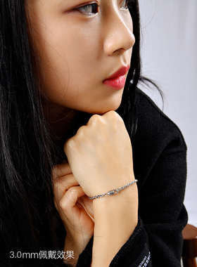 正品s925纯银手链情侣意大利麻花