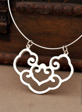 祥云纯银锁长命锁生日礼平安锁