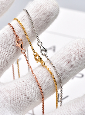 s925纯银项链女超闪字银链子百搭