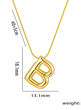 不锈钢英文字母项链吊坠百搭简约款式洗澡佩戴不掉色锁骨链工厂