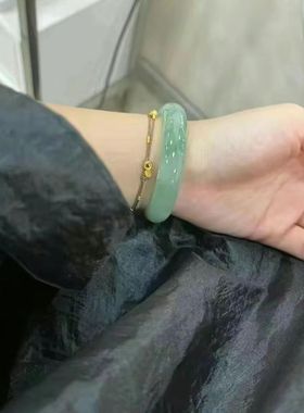 【带证书】缅甸老坑天然翡翠5A级手镯夏日清新翠绿款热卖手镯真玉