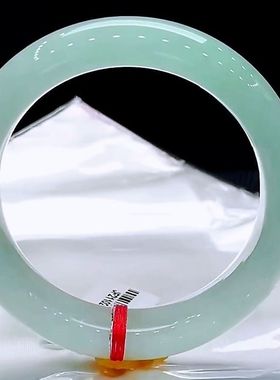 【带证书】缅甸天然a货翡翠玉手镯女真货高冰种浅绿玉镯子正品送