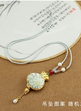 红色锦囊流苏宋锦项链女