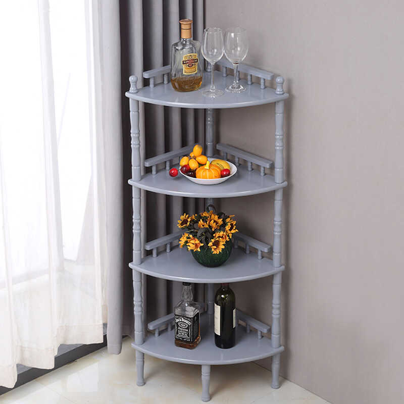 转角柜客厅墙角柜三角形置物架现代简约实木三角架拐角柜书架收纳 - 图0