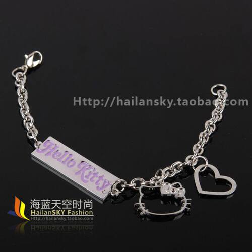 【正品】三丽鸥 hello kitty凯迪猫 KT凯蒂猫牌手链饰品 - 图0