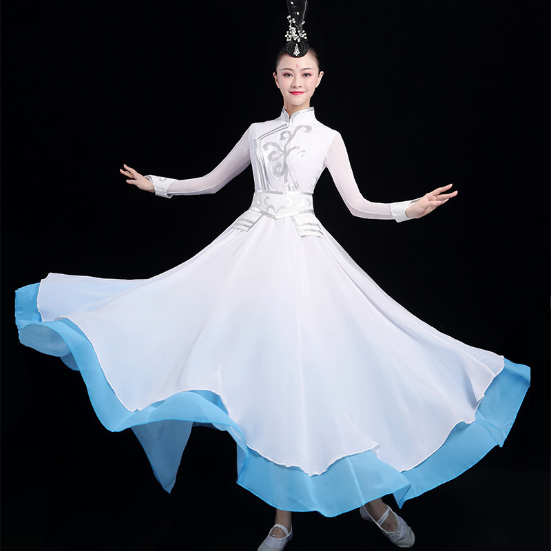 古典开场舞大摆裙纱裙飘逸女演出服 魅悦佳人民族服装/舞台装