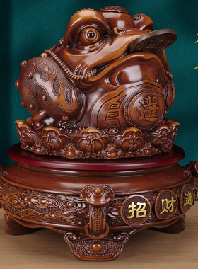 招财金蟾摆件360°旋转收银台