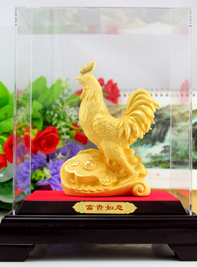 绒沙金贺岁礼品风水生肖鸡定制