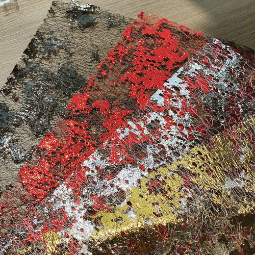 痛包背景纸junk journal 艺术垃圾杂志手账素材装饰金箔银箔网纱 - 图1