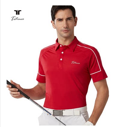 打高尔夫球服装男款夏季暗纹短袖T恤运动golf服装薄款透气polo衫 - 图2