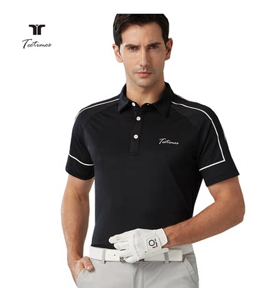 打高尔夫球服装男款夏季暗纹短袖T恤运动golf服装薄款透气polo衫 - 图3