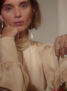 僵硬猫情侣黄铜法式珍珠戒指