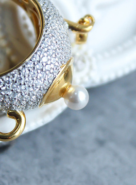 僵硬猫女纯银法式茶壶