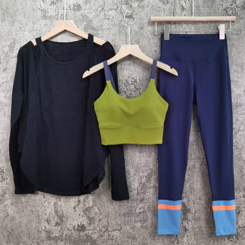 C.Cya高端颜值瑜伽套装女休闲上衣健身速干吊带拼色打底裤三件套,淘宝优惠券,粉丝福利购,淘宝优惠卷