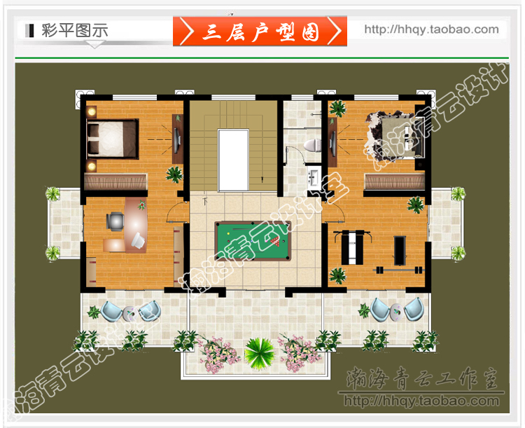 高端欧式三层复式别墅图效果图全套建筑施工图 大气石材外观14X10 - 图2