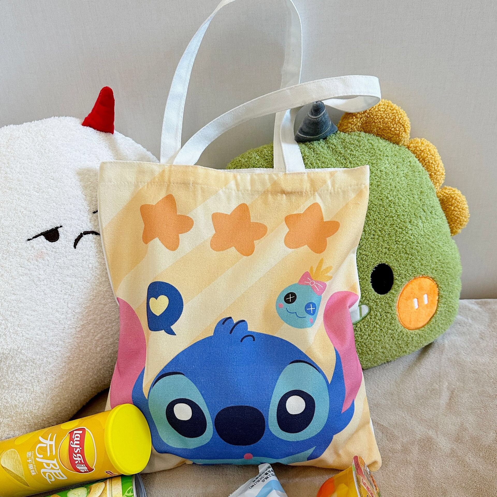 高颜值帆布包大容量可爱卡通星际宝贝学生装书单肩包手提购物袋女,淘宝优惠券,粉丝福利购,淘宝优惠卷