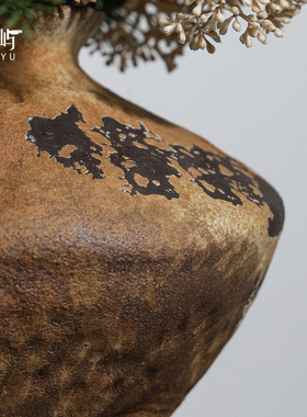 鲲屿新中式禅意仿真花青松摆件