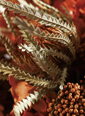 鲲屿 现代轻奢高端金属艺术花艺【鎏金绚烂】 样板间酒店餐厅摆件