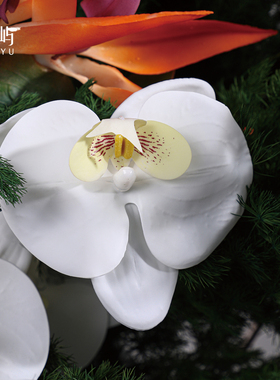 鲲屿 中古风花艺装置【透绿映红】样板间售楼处酒店餐厅玄关摆件