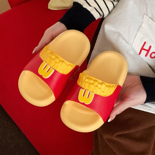 细细条 儿童可爱薯条拖鞋夏eva防滑男童女童外穿居家亲子足弓凉拖 - 图2