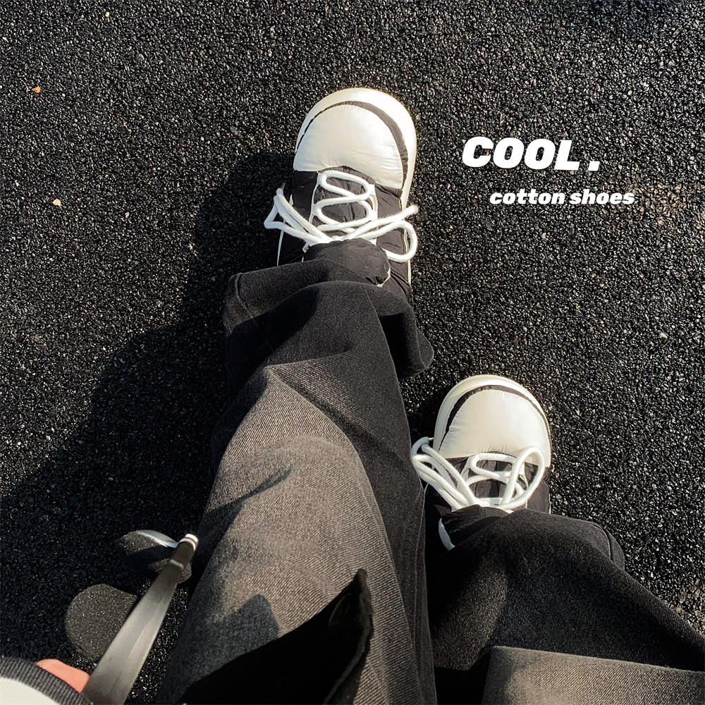 细细条 个性拼色胖胖面包鞋男女时尚情侣冬季外穿潮酷运动风棉鞋,淘宝优惠券,粉丝福利购,淘宝优惠卷