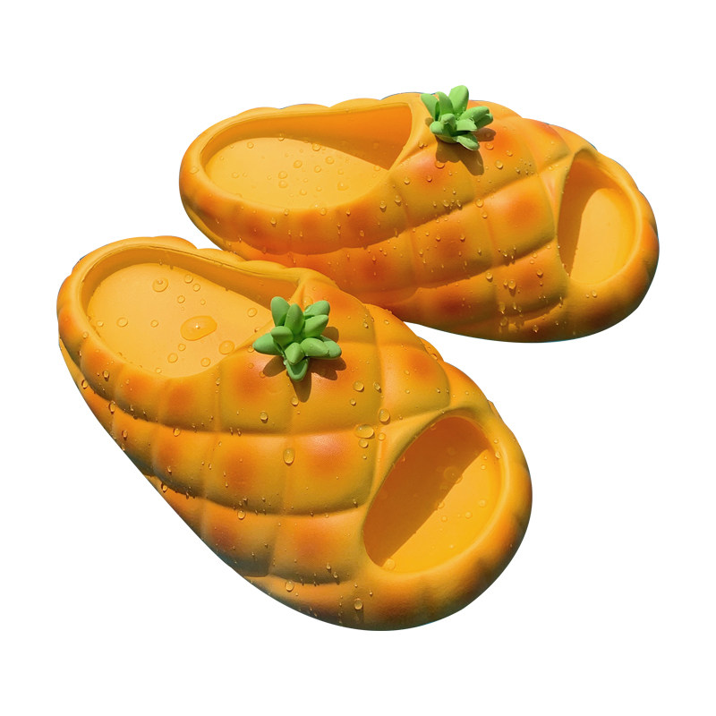 细细条 情侣可爱趣味沙滩鞋男女夏季踩屎感厚底防滑菠萝面凉拖鞋,淘宝优惠券,粉丝福利购,淘宝优惠卷