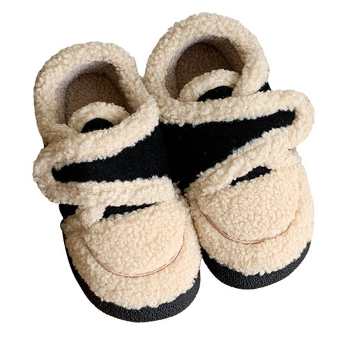 细细条 韩版ins复古百搭学生棉鞋女秋冬季外穿加绒保暖乐福豆豆鞋 - 图3