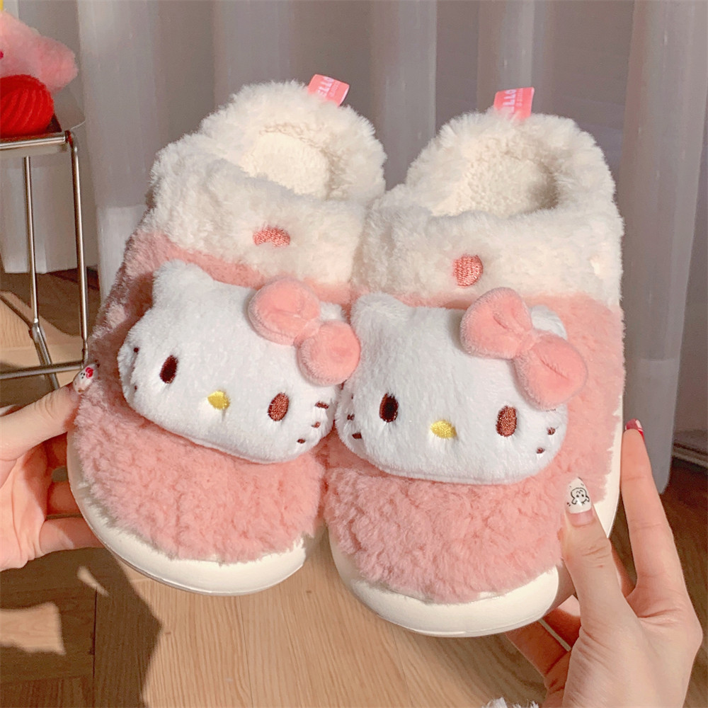 细细条 儿童棉拖鞋冬季可爱凯蒂猫女童宝宝HelloKitty亲子居家鞋,淘宝优惠券,粉丝福利购,淘宝优惠卷