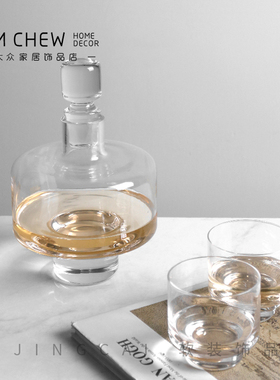 高档轻奢时尚酒器酒杯样板间售楼处水晶桌面家居餐桌酒具套装摆件