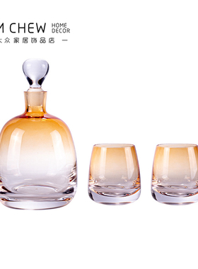 轻奢现代高级酒杯套装醒酒器玄关电视柜酒柜客厅餐桌软装家居饰品