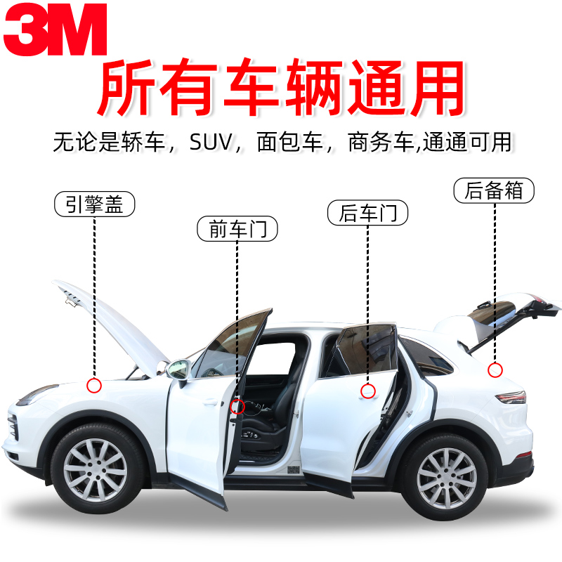 3M车用密封条防尘降噪静音海绵胶条车门中控后备箱消除异响神器 - 图1